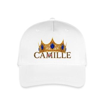 Couronne dorée Monogramme Camille - Casquette de baseball bio Enfant - blanc - Devant