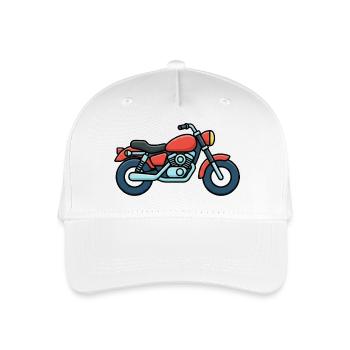 Rotes Motorrad Cartoon Stil - Kinder Bio Basecap - Weiß - Vorne