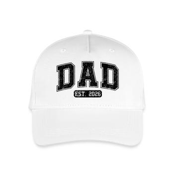 Dad Est 2026 Neuer Papa Vater wird 2026 Vatertag - Kinder Bio Basecap - Weiß - Vorne