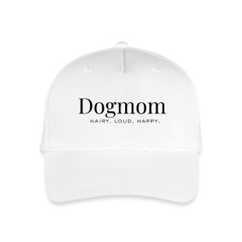 dogmom– Haarig. Laut. Glücklich. - Kinder Bio Basecap - Weiß - Vorne
