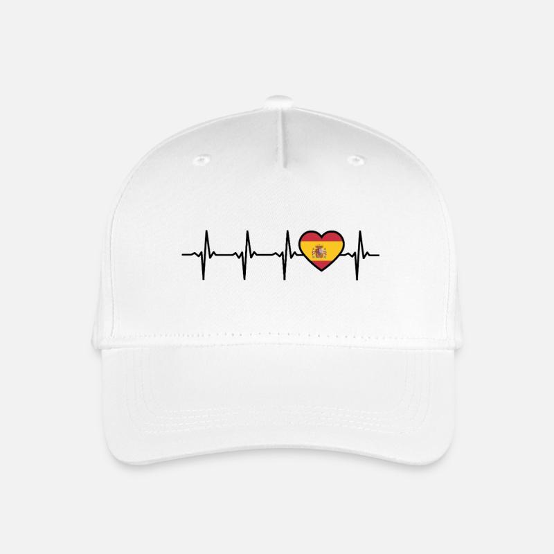Spanien Herzschlag Spanier - Kinder Bio Basecap - Weiß