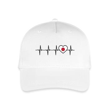 Japon Heartbeat Drapeau Japonais - Casquette de baseball bio Enfant - blanc - Devant