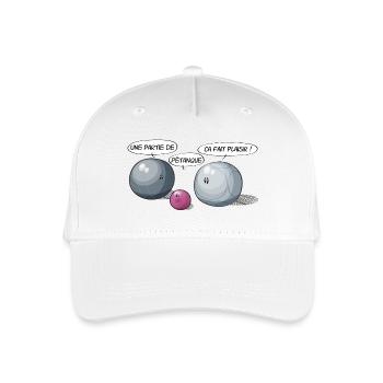 Une partie de pétanque - Casquette de baseball bio Enfant - blanc - Devant