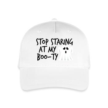 Halloween: Stop Staring At My Boo-Ty - Kinder Bio Basecap - Weiß - Vorne