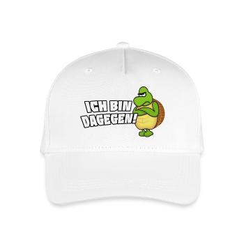 ich bin dagegen - Kinder Bio Basecap - Weiß - Vorne