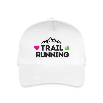 I love Trail Running - Organic Kids’ Baseball Cap - white - Front