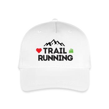 I love Trail Running - Organic Kids’ Baseball Cap - white - Front