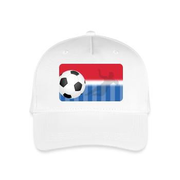 Fußball - rot blau - Fußballspieler - Kinder Bio Basecap - Weiß - Vorne