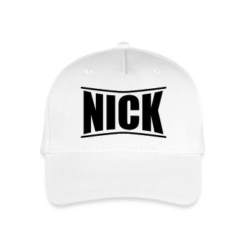 Nick t-shirt t-shirt gift idea - Organic Kids’ Baseball Cap - white - Front