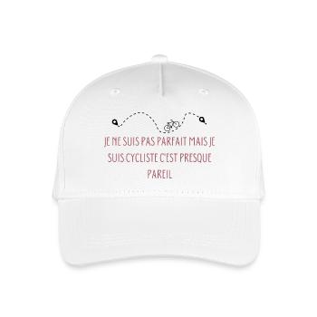 nicht perfekt, aber Radfahrer, Radfahren, Radfahren - Kinder Bio Basecap - Weiß - Vorne