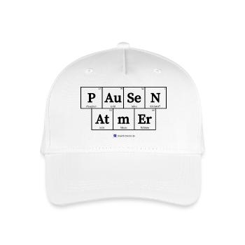 Pausen Atmer (helle Stoffe) - Kinder Bio Basecap - Weiß - Vorne