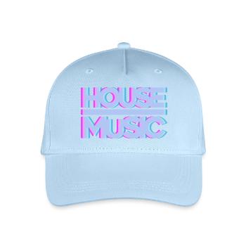 House Musik EDM Glow - Kinder Bio Basecap - Hellblau - Vorne