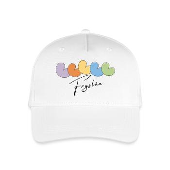 Pompeblêd Rainbow – friesisch gefärbte Pompeblêdjes - Kinder Bio Basecap - Weiß - Vorne