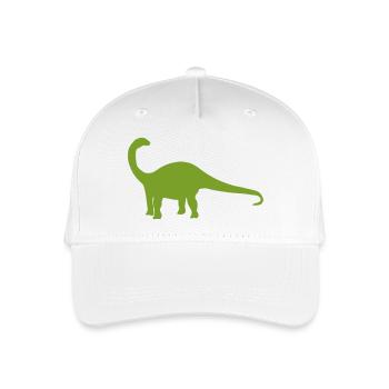 Saurier Silhouette Grün - Kinder Bio Basecap - Weiß - Vorne
