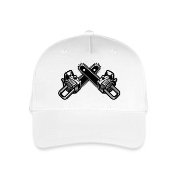 Crossed Chainsaws - Organic Kids’ Baseball Cap - white - Front