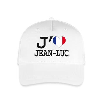 Ich liebe jean-luc - Kinder Bio Basecap - Weiß - Vorne