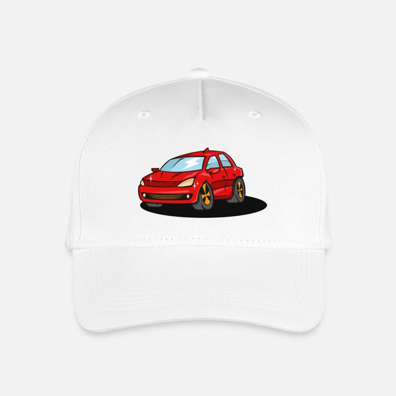 red_car - Organic Kids’ Baseball Cap - white