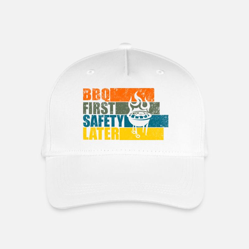 BBQ FIRST SAFETY LATER - Kinder Bio Basecap - Weiß