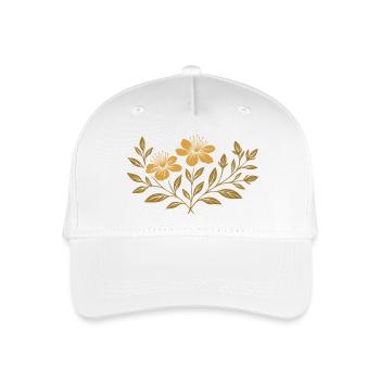 Johanniskraut - Botanisches Design für Mittsommer - Kinder Bio Basecap - Weiß - Vorne