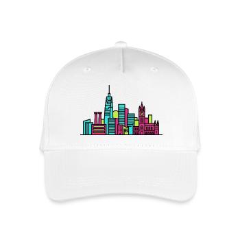 Manchester City Skyline Beetham Tower Linienzeichnung - Kinder Bio Basecap - Weiß - Vorne