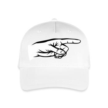 Zeigefinger, Hand, Da lang, Zeiger, Du bist - Kinder Bio Basecap - Weiß - Vorne
