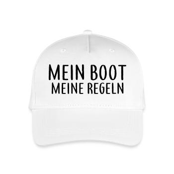 Mein Boot - Meine Regeln - Yacht - Motorboot - Kinder Bio Basecap - Weiß - Vorne