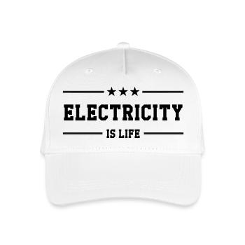 Electricity is Life: Energy and Passion! - Organic Kids’ Baseball Cap - white - Front