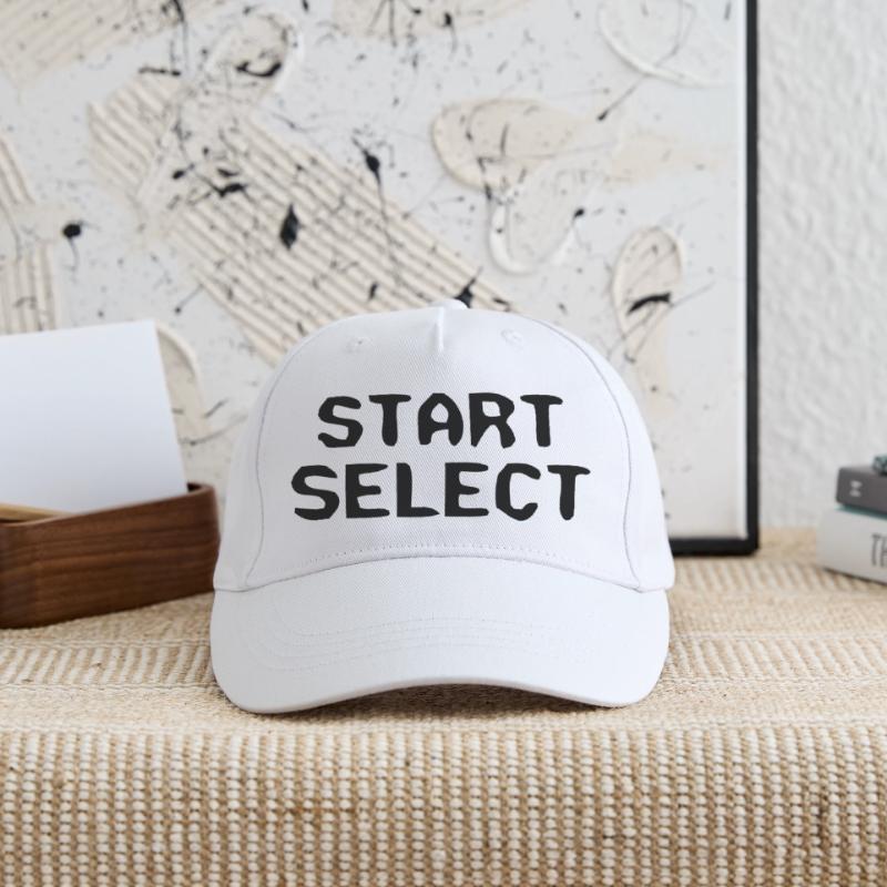 Start Select texte 8 bits Casquette de baseball bio Enfant