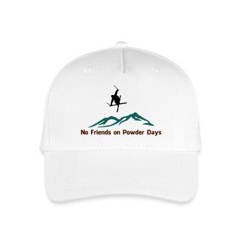 No. friends on Powder days - Organic Kids’ Baseball Cap - white - Front