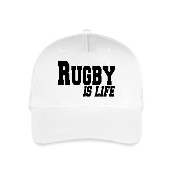 rugby is life - Organic Kids’ Baseball Cap - white - Front