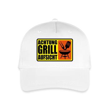 ACHTUNG GRILL-AUFSICHT - Kinder Bio Basecap - Weiß - Vorne