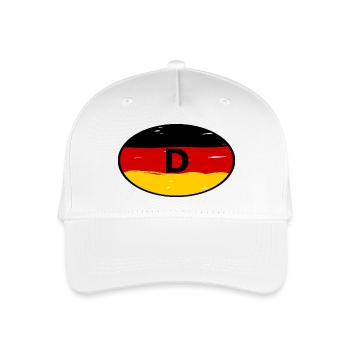 Deutschland Aufkleber - Kinder Bio Basecap - Weiß - Vorne