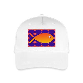 FISH - Organic Kids’ Baseball Cap - white - Front