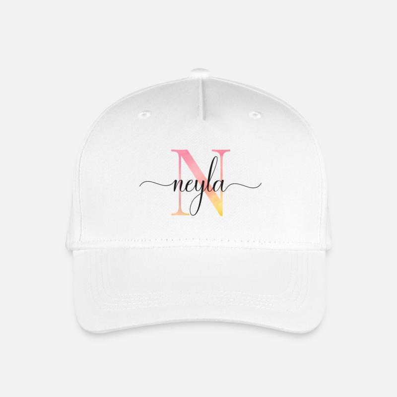 N | Monogramme | Nom | Neyla |Aquarelle - Casquette de baseball bio Enfant - blanc