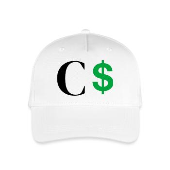 Buchstabe c Dollar - Kinder Bio Basecap - Weiß - Vorne