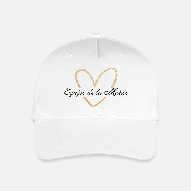 Das Brautteam Goldenes Herz Glitzer - Kinder Bio Basecap - Weiß