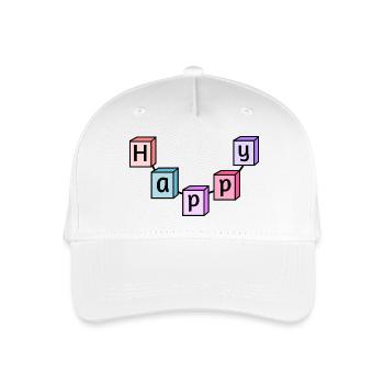 Happy - Organic Kids’ Baseball Cap - white - Front
