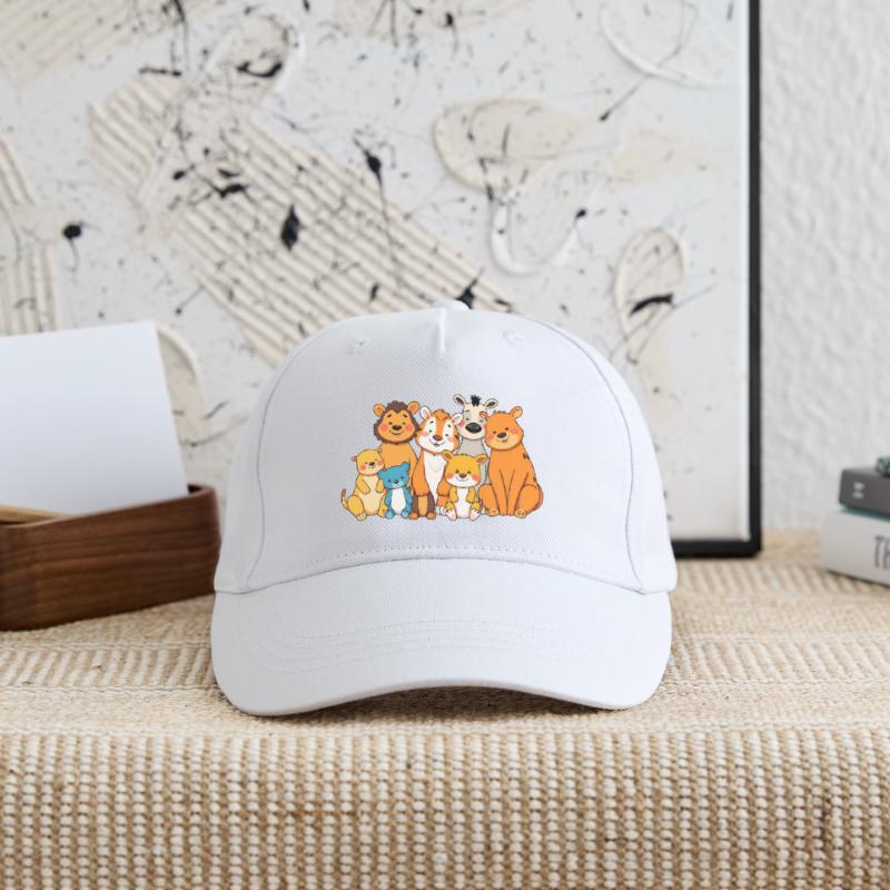 Verspielte Tierfamilie Comic Design Kinder Bio Basecap