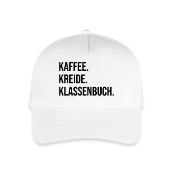 Café. Craie. Registre de classe. - Casquette de baseball bio Enfant - blanc - Devant