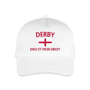 Derby England Flagge Design - Kinder Bio Basecap - Weiß - Vorne
