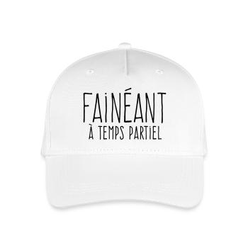 Part-time Slacker - In Praise of Laziness - Organic Kids’ Baseball Cap - white - Front