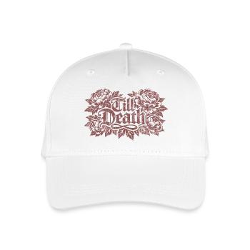 Till Death Florale Gothic | Valentins Tag - Kinder Bio Basecap - Weiß - Vorne