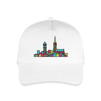 Leicester City Skyline Clock Tower Line Art - Organic Kids’ Baseball Cap - white - Front