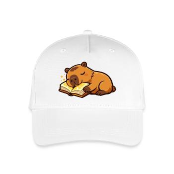 Capybara endormie sur le thème de la lecture de livres - Casquette de baseball bio Enfant - blanc - Devant