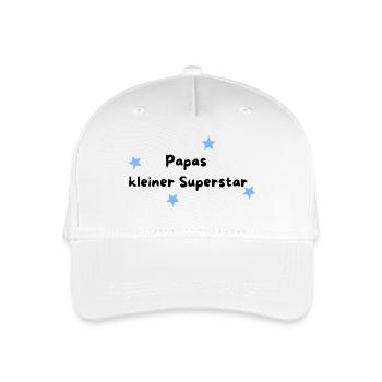 Papas kleiner Superstar - Kinder Bio Basecap - Weiß - Vorne