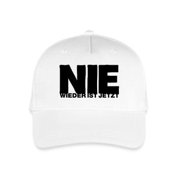 Nie wieder ist jetzt - Gegen Rechts, gegen Hetze - Kinder Bio Basecap - Weiß - Vorne
