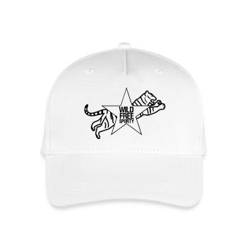Sport Sportler Tiger Tier Fun Sprüche Geschenk - Kinder Bio Basecap - Weiß - Vorne