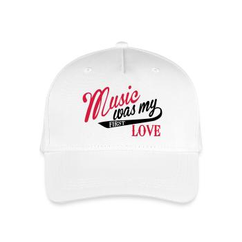Music mean what my first love - music, first love - Organic Kids’ Baseball Cap - white - Front