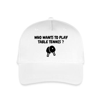 Table Tennis - Ping Pong - Sport - Racket - Ball - Kinder Bio Basecap - Weiß - Vorne