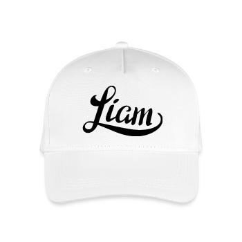Name Liam - Organic Kids’ Baseball Cap - white - Front